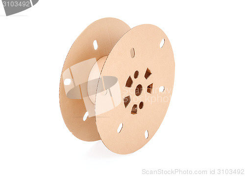 Image of Cable drum. Industrial paper reel for fiber optic cable