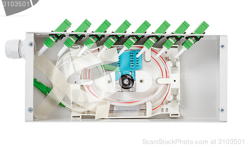 Image of Fiber optic casette or box with SC connectors isolated