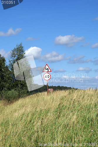 Image of Road sign on the field