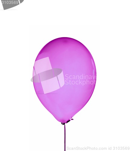 Image of pink balloon with string isolated