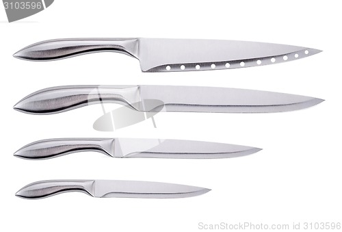 Image of Set of knifes isolated on white