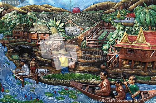 Image of bas-relief of Thai culture
