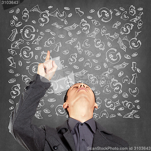 Image of Businessman Looking Upwards