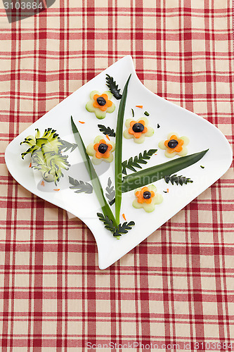 Image of Appetizer plate with raw vegetables