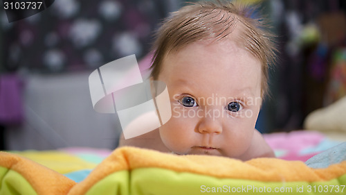 Image of Baby boy watching amazingly