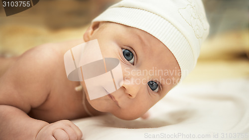 Image of Nice baby boy in hat