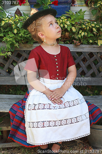 Image of Portrait of a young Bavarian girl in a dirndl