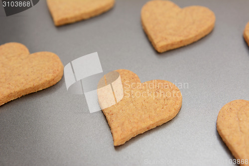 Image of Close-up of heart-shaped biscuit for Valentine's Day