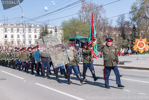 Image of Cossacks march on parade