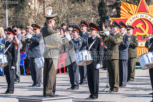 Image of Military orchestra on Victory Day parade
