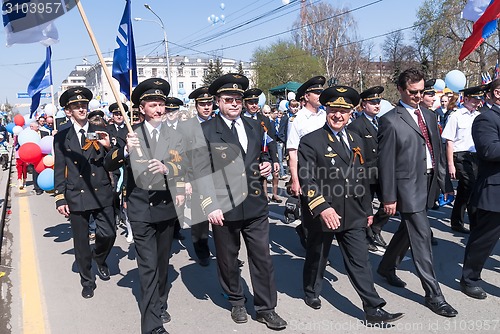 Image of Pilots from airline Utair go on parade