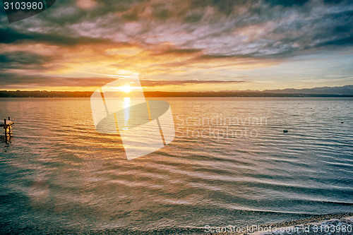 Image of sunrise Starnberg lake