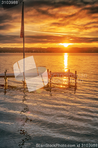 Image of sunrise Starnberg lake
