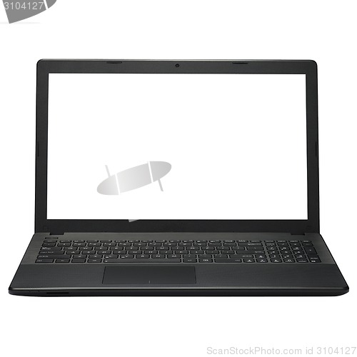 Image of Laptop with blank white screen
