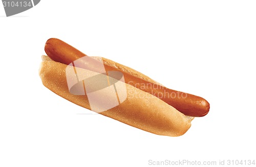 Image of hot dog and a bun