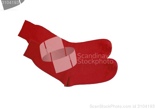 Image of red socks isolated on white background