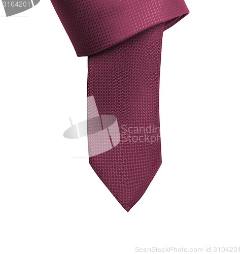 Image of red tie close up on white background