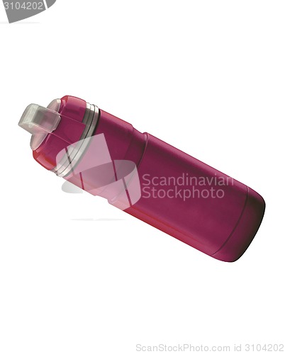 Image of violet sports bottle isolated on white