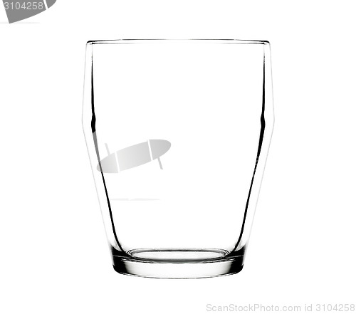 Image of Empty glass for water on white background