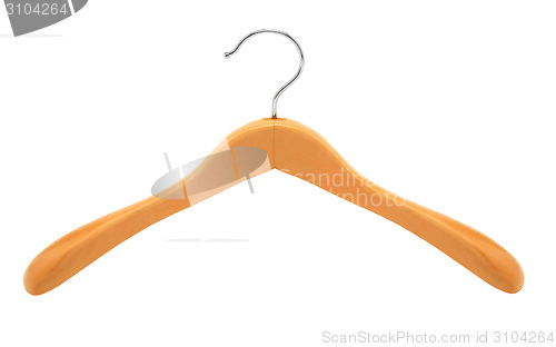 Image of Hanger. Wood coat hanger on the background