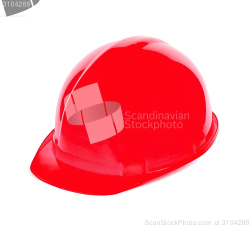 Image of Isolated safety red helmet for workers