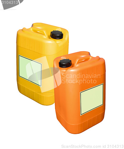 Image of fuel containers isolated