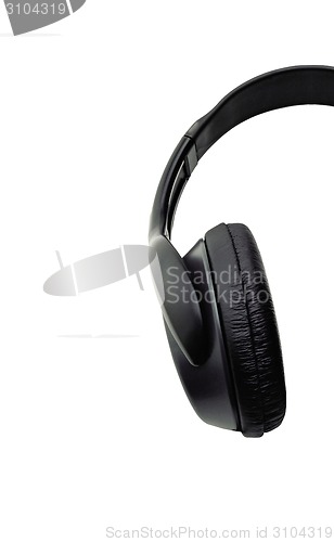 Image of black headphone close up