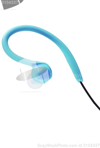 Image of blue air headphone isolated on white