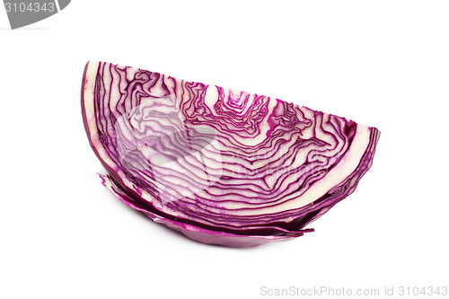 Image of red cabbage isolated on white