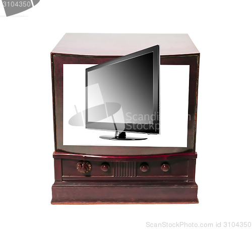 Image of old television on a white background