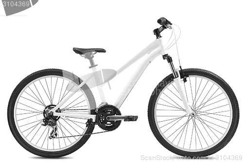 Image of New bicycle isolated on a white background