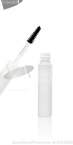 Image of white mascara for eyes isolated