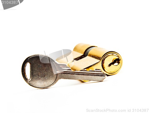 Image of Lock and key isolated