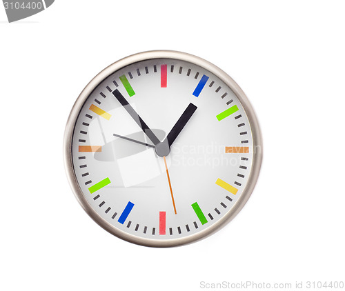 Image of o'clock on the white wall clocks