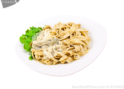 Image of Tagliatelle pasta with pesto