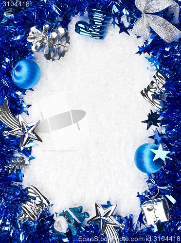 Image of Christmas blue and silver frame