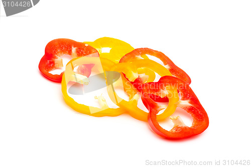 Image of Sweet red sliced pepper isolated