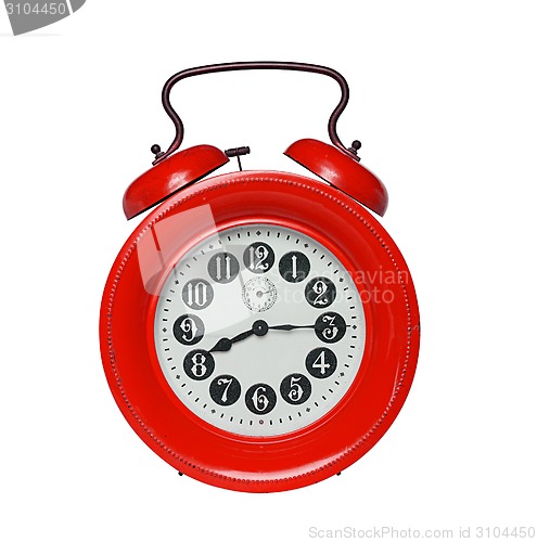 Image of Old alarm clock isolated on white