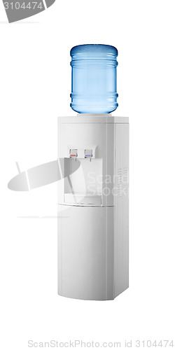Image of White cooler with water bottle