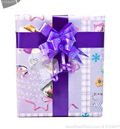 Image of gift box with big bow ribbon