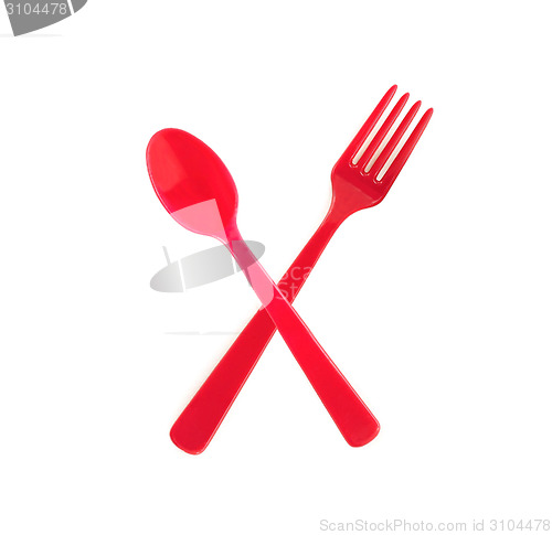 Image of plastic fork with spoon