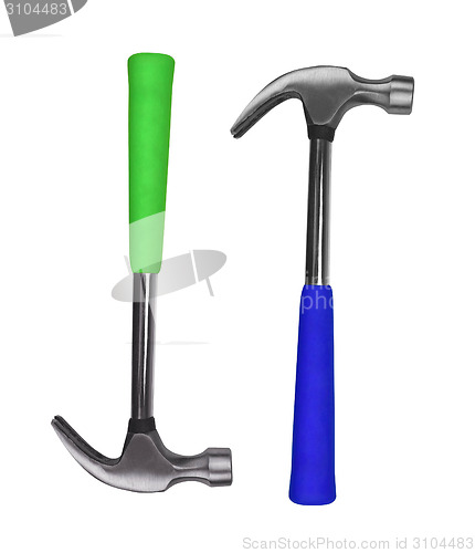 Image of hammers on white background