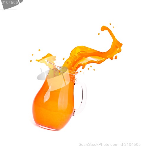 Image of orange juice splash isolated on white