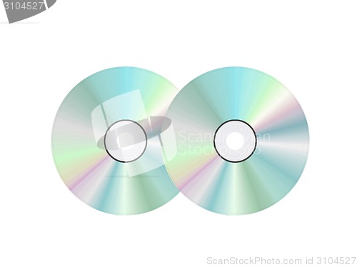 Image of Cd disc on white background