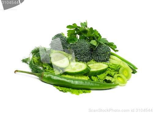 Image of fresh green grass parsley dill onion herbs mix