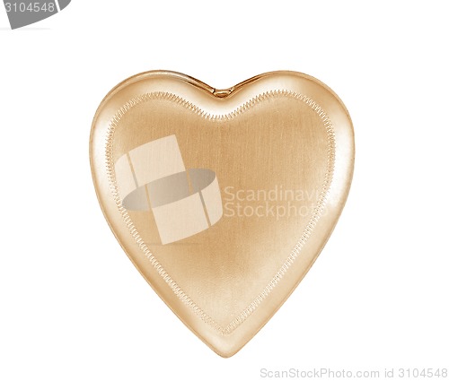 Image of gold pendant heart isolated