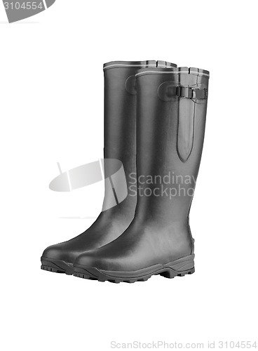Image of Rubber Boots on White Background