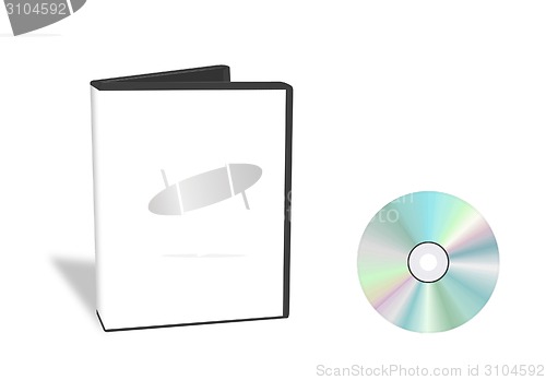 Image of Open DVD box with cd isolated