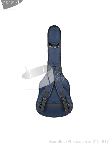 Image of blue guitar case isolated on white