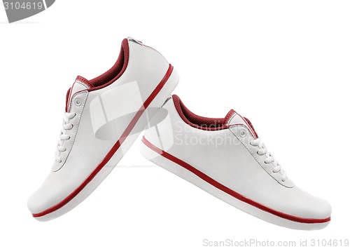 Image of two sport shoes for exercise of outdoor activity